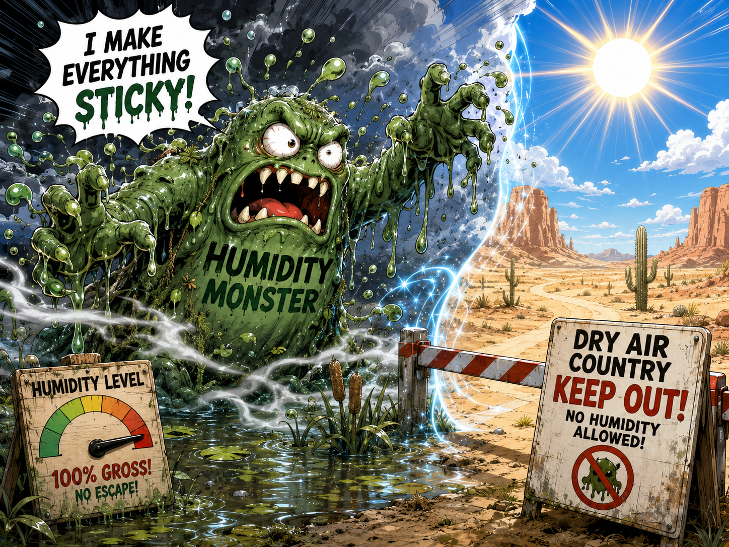 Humidity Monster villain character.